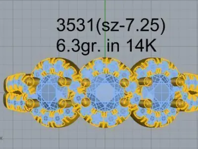 Round Halo Split Shank Ring 3531 3D print model