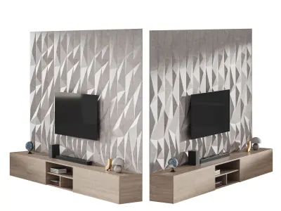 Modern TV Wall 021 3D model