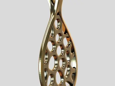 Elegant Teardrop Pendant Design  3D print model