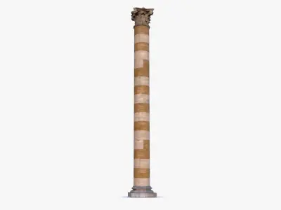 Stone Pillar 0001 Low-poly 3D model