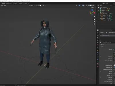 Realistic 3D model of Woman - Autumn Outfit 4 - Modular - Rigged Low-poly 3D model