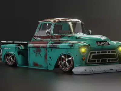 1956 Chevrolet 3100 Pickup Truck Low-poly 3D model