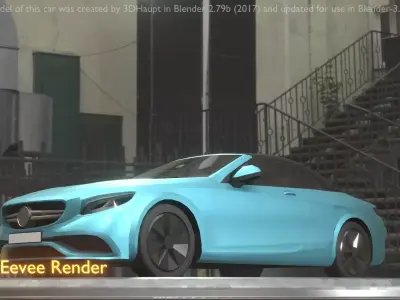 City Car 61 Upper Class Type-A Blue Low-poly 3D model