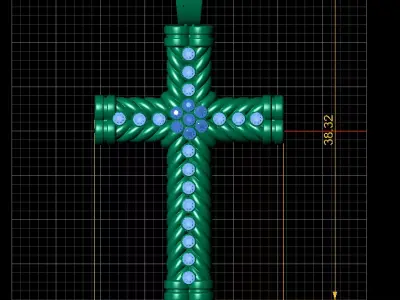 Vintage Crystal Gold Pendant 3D print model