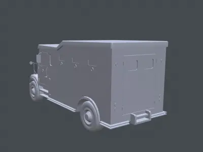 International Durastar Armored Cash Truck  Low-poly 3D model