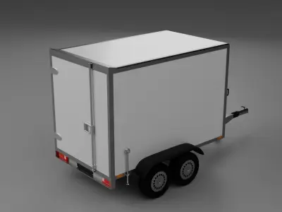 Car Trailer closed Koffer PKW Anhanger 3D model