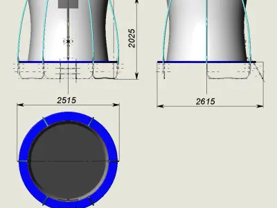 Trampoline for Sport and Fitness 252x205cm x 6 3D model