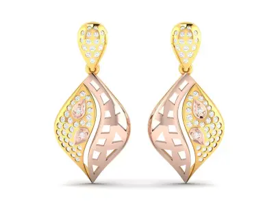 Women Earrings 3dm STL OBJ FBX Render Details 3D print model purchase