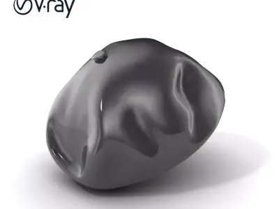 Classic Black Wool French Beret model pack Low-poly 3D model