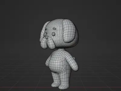 Saint Bernard Dog - Cute Cartoon Animal Character 3D model