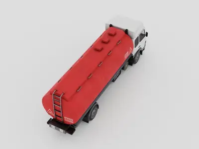 Tanker truck Low-poly 3D model