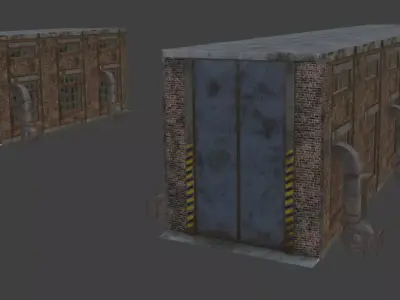 Warehouse old building  big and small version   3D model