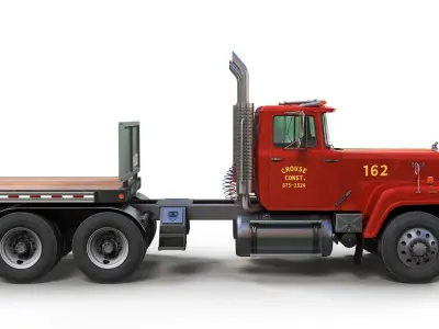 SuperLiner flatbed trailer Low-poly 3D model