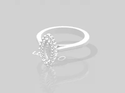 Marquise ring 20 3D print model
