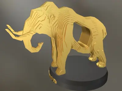 Parametric Mammoth Low-poly 3D model