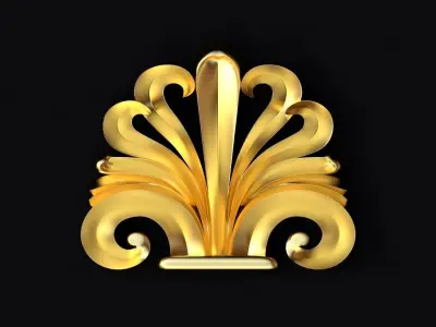 Central decor ornament for furniture 3D model 52