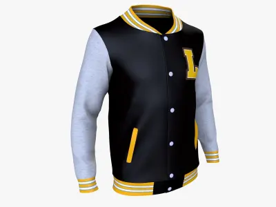Classic Varsity Jacket 2x Low-poly 3D model