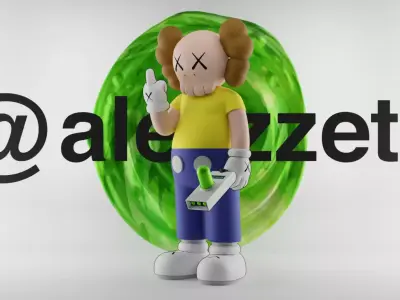 Kaws Morty Smith Middle Finger Textured Low-poly 3D model