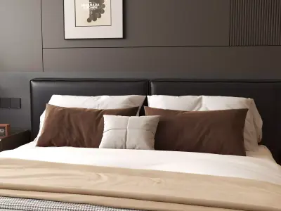 Bedroom interior 18 Low-poly 3D model