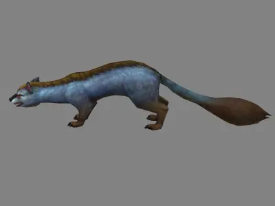 Cartoon weasel Low-poly 3D model