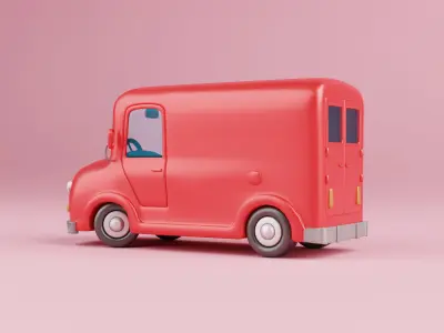 Cartoon 3D Truck rigged 3D model