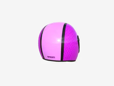Cartoon Helmet Kart A05 Pink - Character Design Low-poly 3D model