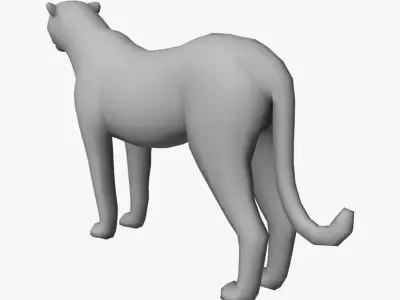Low Poly Cheetah panther Low-poly 3D model