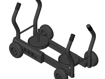 Push sled on wheels Revit Family 3D model