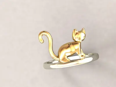 cat ring minimal 5 3D print model