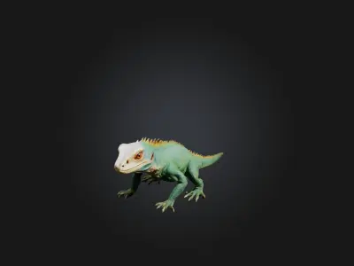 Realistic Injured Lizard Model Low-poly 3D model