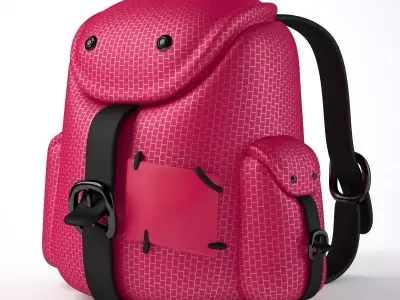 Back Pack Pink 3D model