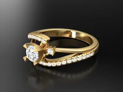 Ring M4 The luxury female ring with gems wedding 3D print model