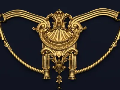 Classic decor ornament v-3D model 31 3D model