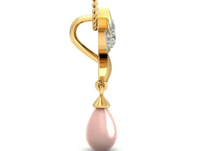 Solitaire Women Pendant 3dm STL OBJ FBX Renders Details 3D print model 27