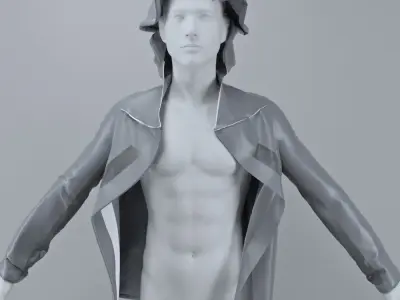 Hooded Running Jacket 3D model