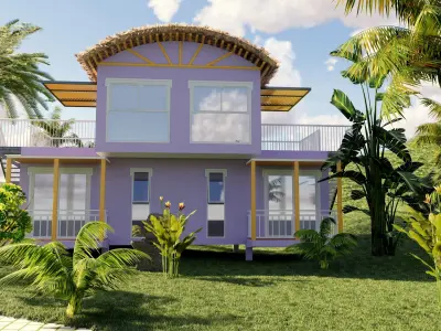 Duplex villa - Beach motel 3D model