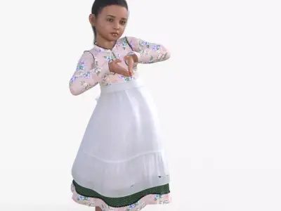 Realistic 3D Girl Character Rigged 3D model