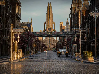 STEAMPUNK INDUSTRIAL BUILDING 7 Low-poly 3D model