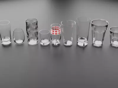 10 drinking glasses Free 3D model