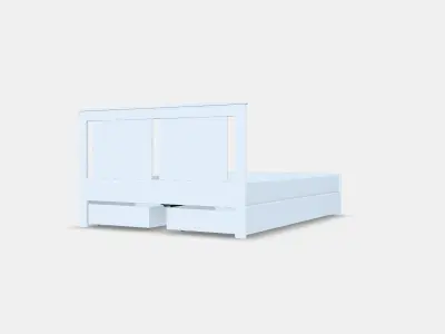 SONGESAND Bed frame with 4 storage boxes 5 Low-poly 3D model