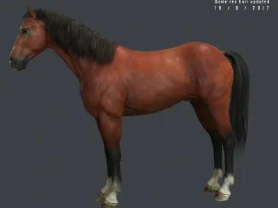 Game Horse up Low-poly 3D model
