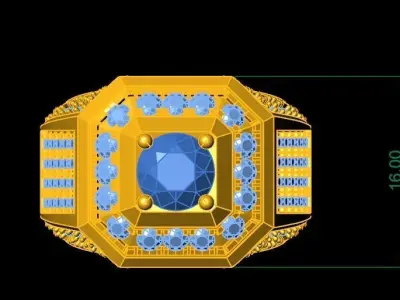 LUXURY DIAMOND RING FOR MEN 319 3D print model