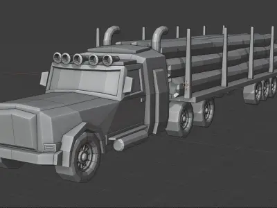 Wood Truck 3D model