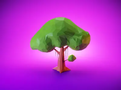 Low Poly Tree polygonal Low-poly 3D model