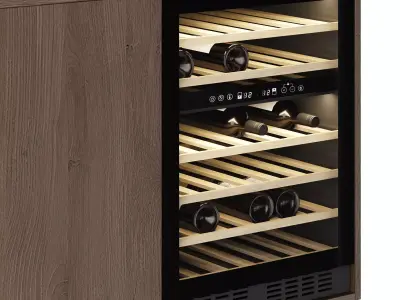Home Wooden Bar with Wine Storage by ScandiFrost 3D model