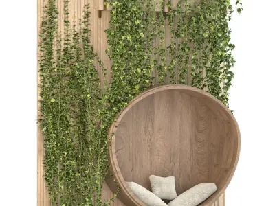 Boho Wall Plant Furniture 02 3D model