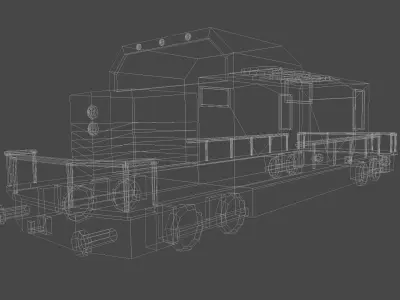 Lowpoly Train car Free low-poly 3D model