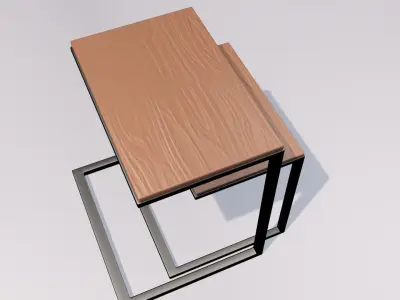 3d wooden tables for decoration Low-poly 3D model