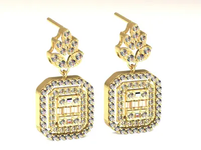 Set S 14 pendant and earring 3D print model