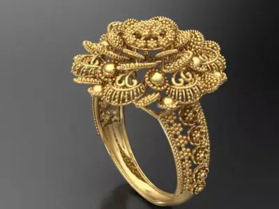 Ladies Beautiful Ring color 2 3D print model